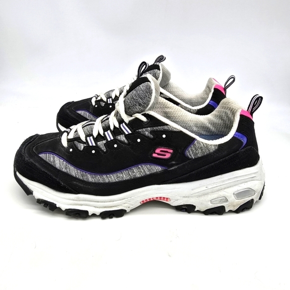 Skechers Shoes Womens 11 D Lites Gray Black Running Training Sneakers 149060 - Picture 1 of 8